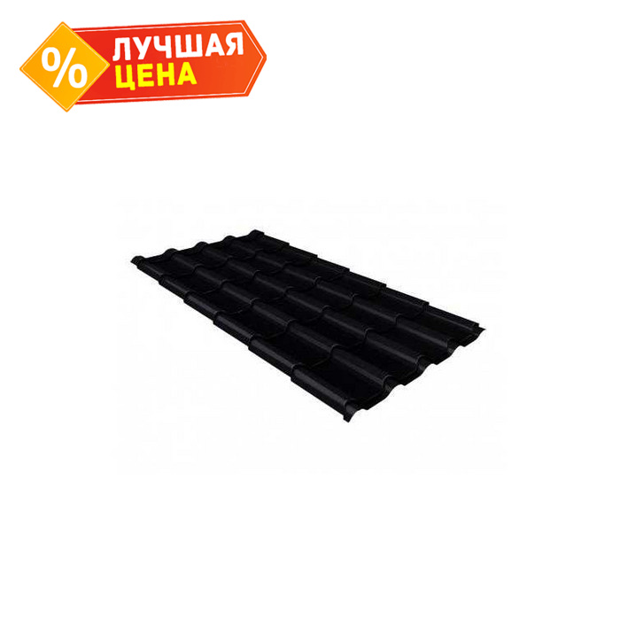 Металлочерепица Grand Line Kamea (Камея) 0,5 GreenCoat Pural Matt BT RAL 9005 Черный